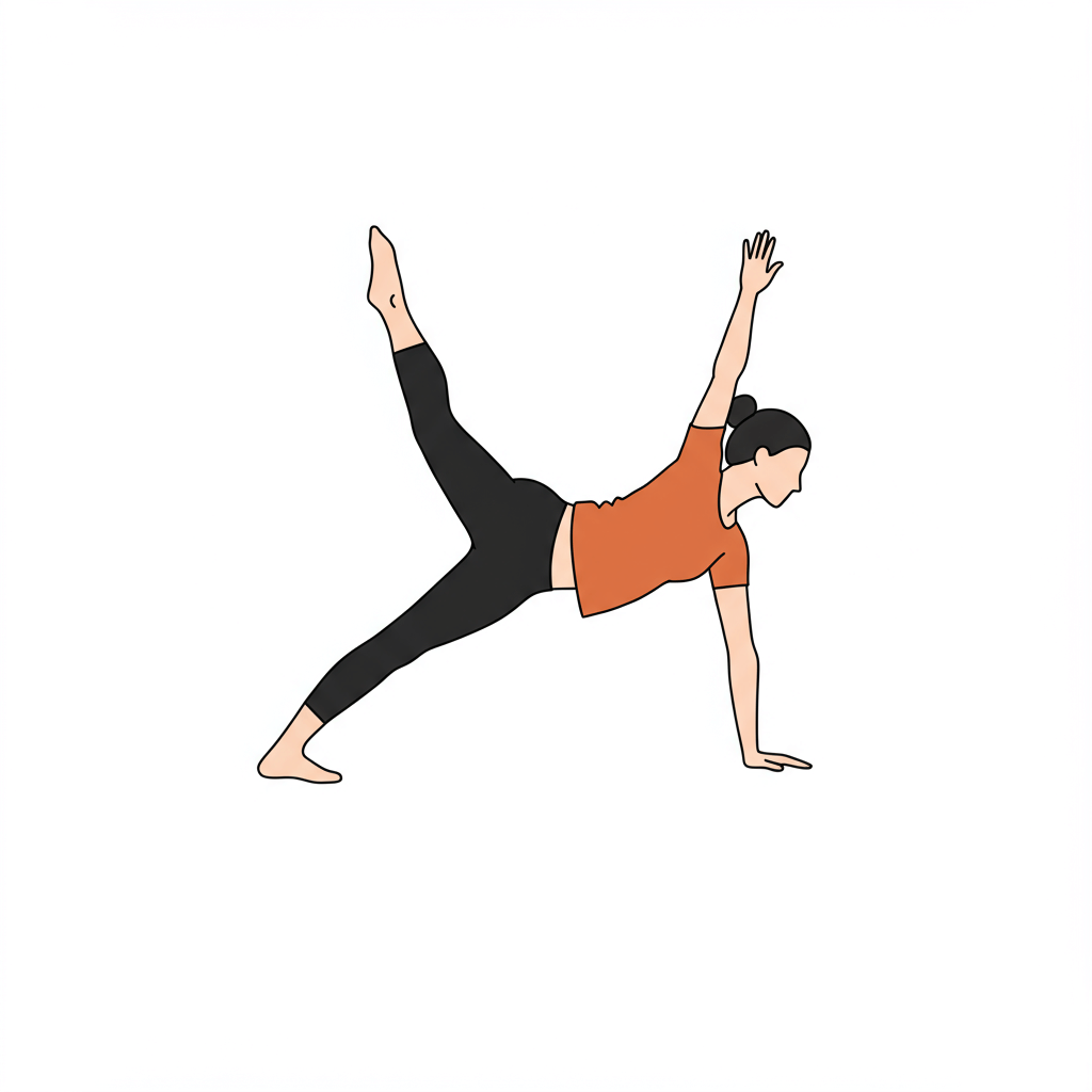 Odwrócony wojownik w pokoju (Baddha Viparita Virabhadrasana)