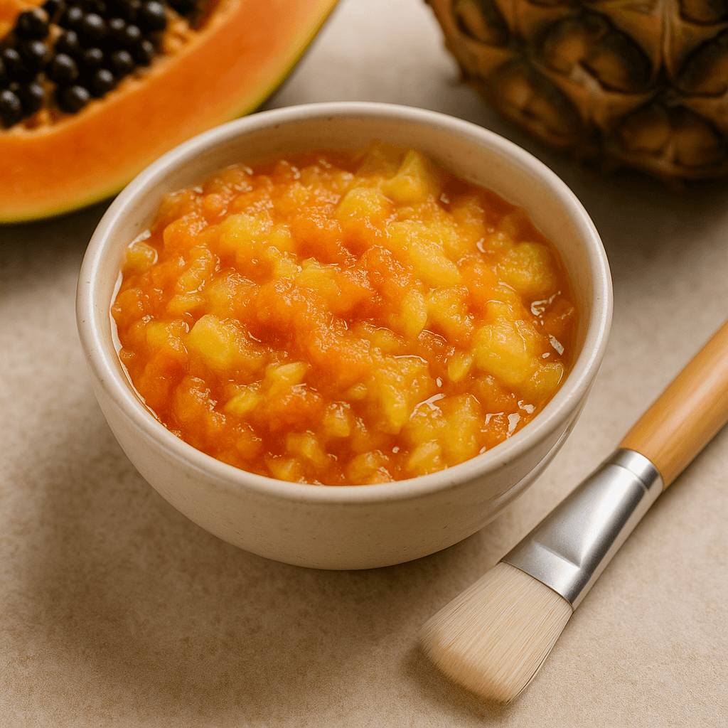 Domowy peeling enzymatyczny z ananasa i papai