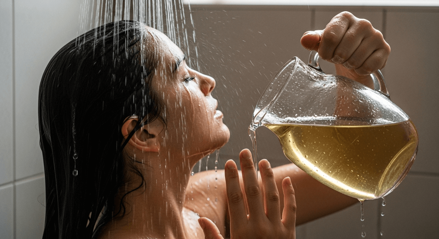 Jak zrobić nabłyszczającą płukankę octową do włosów?