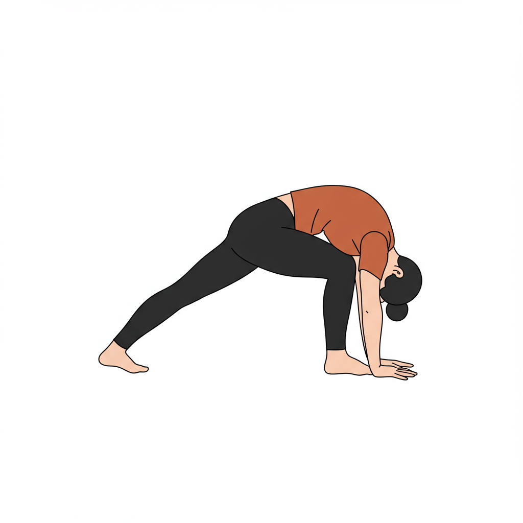 Pozycja krowiego pyska w skłonie (Gomukhasana variation)